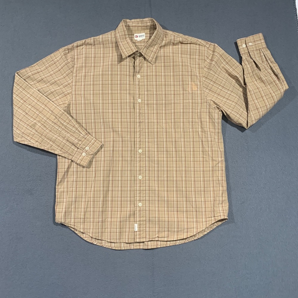 Vintage Y2K BKE 67 Men's FAll Plaid LS Button Down Shirt Size L 100%‎ Cotton